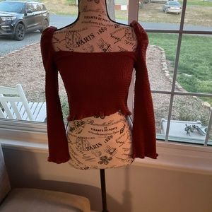 Vestique crop top, ruched all over, size medium.